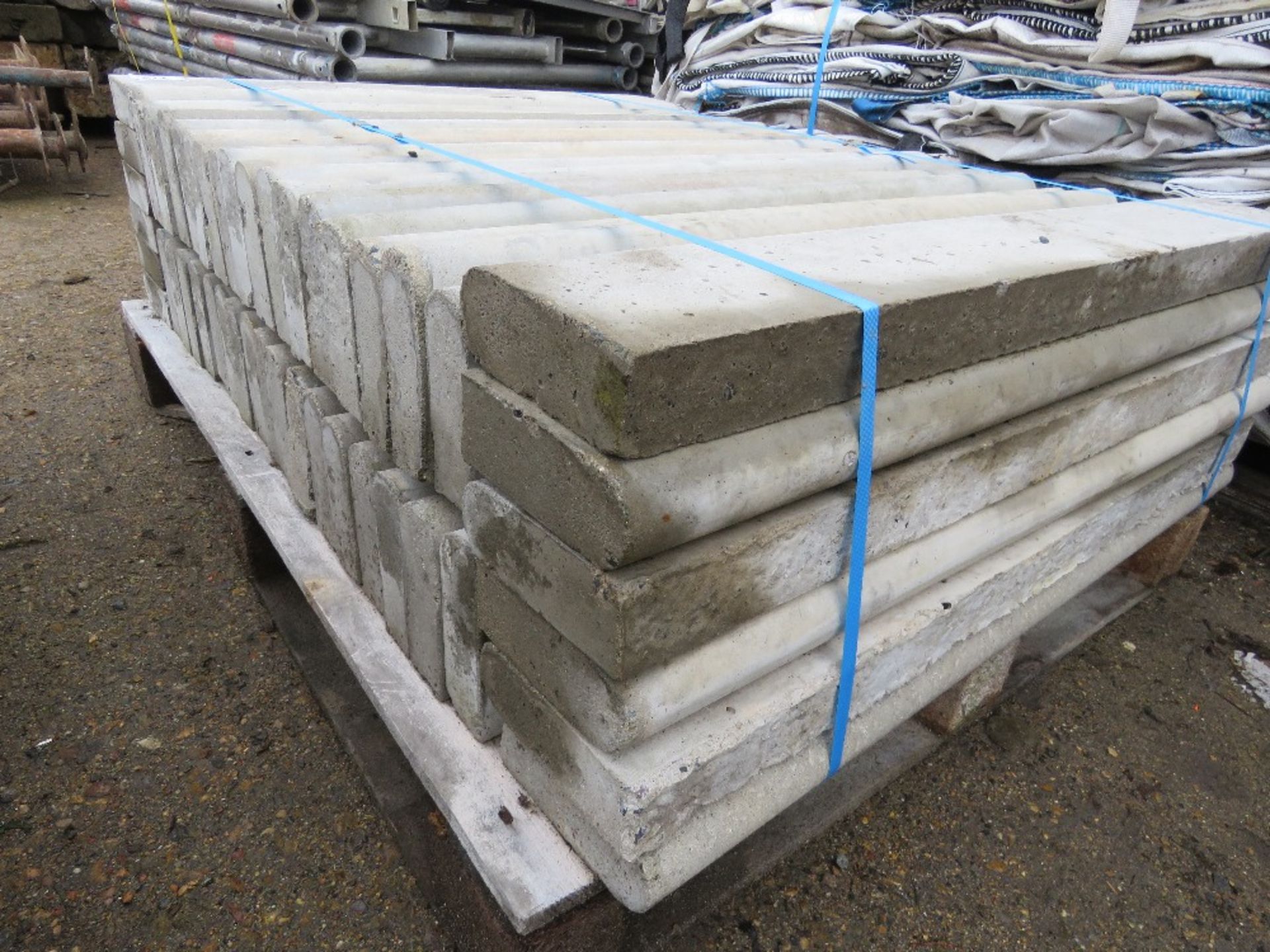 PALLET CONTAINING 44NO BULL NOSED CONCRETE EDGING KERBS, 36" X 6" X 2" APPROX. - Image 2 of 6