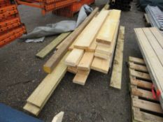 STACK OF PRE USED CONSTRUCTION TIMBERS, MAINLY 6" X 2" APPROX. LENGTHS 6-10FT APPROX. THIS LOT