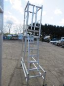 ALUMINIUM PODIUM , 1.9M MAX PLATFORM HEIGHT WITH DECK AND LADDER AS SHOWN.. THIS LOT IS SOLD UNDE