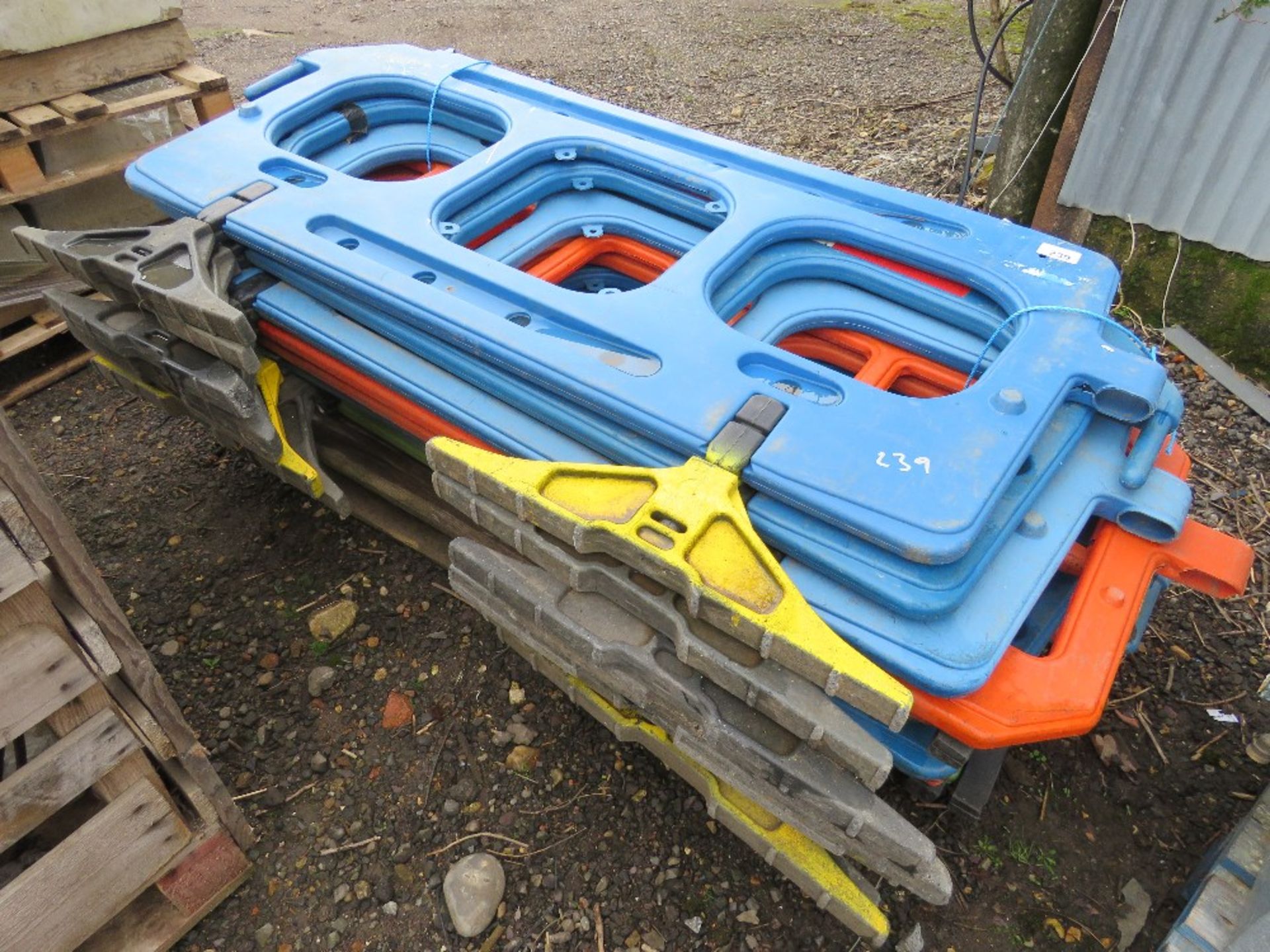 9 X PLASTIC CHAPTER 8 BARRIERS. THIS LOT IS SOLD UNDER THE AUCTIONEERS MARGIN SCHEME, THEREFORE N