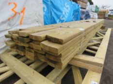 35NO HEAVY DUTY TREATED TIMBER RAILS: 3.2M LENGTH 150MMX35MM APPROX.