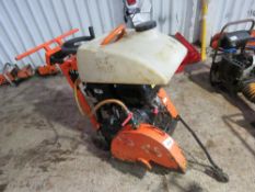 NORTON CS451 PETROL ENGINED FLOOR SAW WITH A TANK AND BLADE. THIS LOT IS SOLD UNDER THE AUCTIONEE