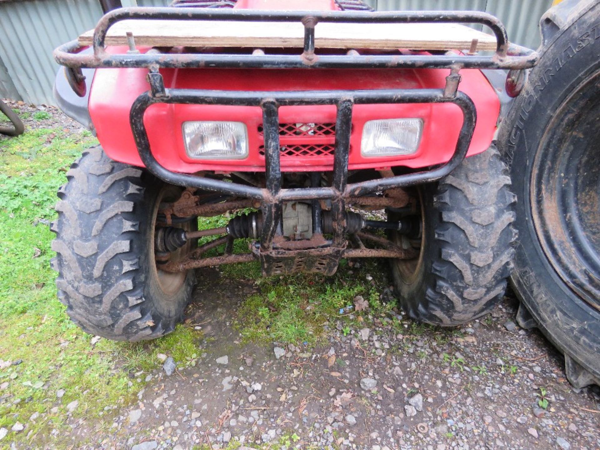 HONDA BIG RED 4WD PETROL ENGINED QUAD BIKE. WHEN TESTED WAS SEEN TO DRIVE, STEER AND BRAKE SOURCED F - Image 3 of 9
