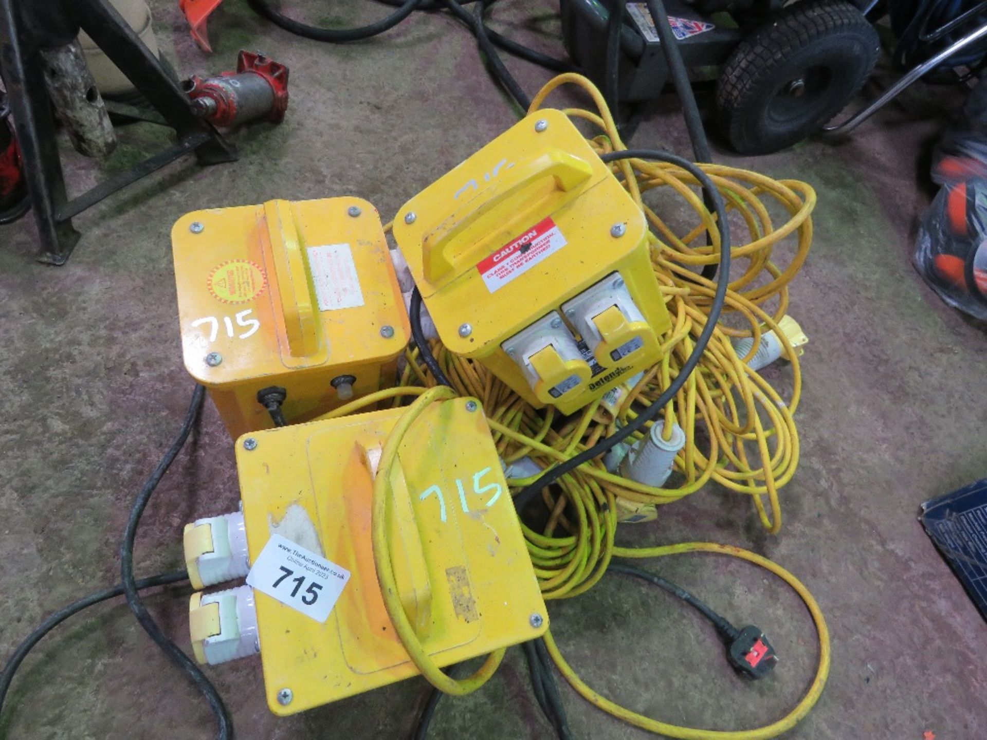 3 X 110VOLT TRANSFORMERS PLUS EXTENSION LEADS. THIS LOT IS SOLD UNDER THE AUCTIONEERS MARGIN SCHE