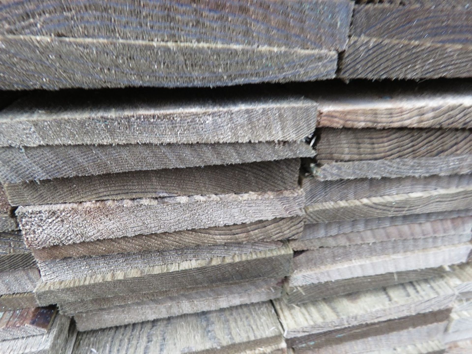 LARGE PACK OF TREATED FEATHER EDGE CLADDING BOARDS, MAJORITY ARE 1.83M LENGTH X 100MM WIDTH APPROX. - Image 3 of 3