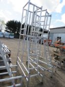 ALUMINIUM PODIUM , 1.9M MAX PLATFORM HEIGHT WITH DECK AND LADDER AS SHOWN.. THIS LOT IS SOLD UNDE