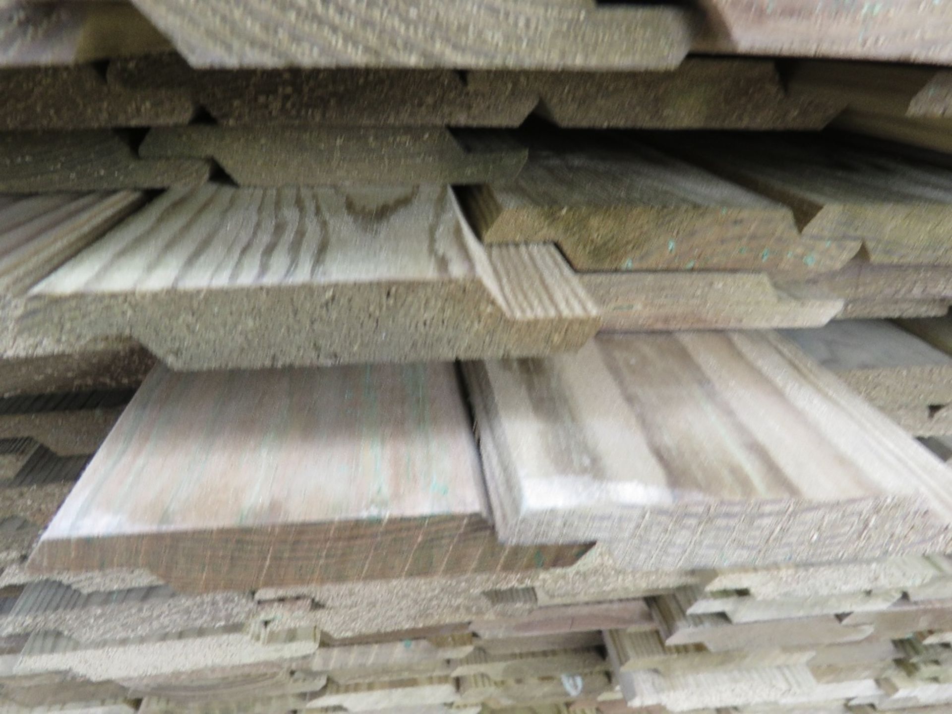 LARGE PACK OF TREATED SHIPLAP TYPE CLADDING BOARDS, 1.7-1.83M LENGTH X 100MM WIDTH APPROX. - Image 3 of 3