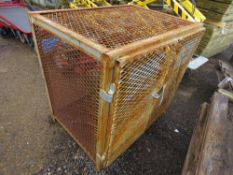 HEAVY DUTY METAL CAGE WITH DOORS, 105CM X 75CM X 100CM HEIGHT APPROX.