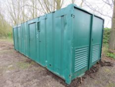 SECURE WELFARE CABIN, 32FT LENGTH X 10FT WIDTH APPROX WITH STEPHILL 10KVA GENERATOR. ACCOMODATION CO