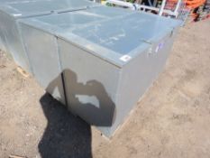 2 X ANIMATE MAKE LOCKABLE FEED STORAGE BINS: 130CM WIDE X 70CM HEIGHT X 52CM DEPTH APPROX. PREVIOUS