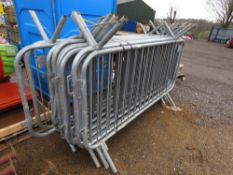 BUNDLE CONTAINING 14NO QUALITY GALVANISED CROWD BARRIERS, MAINLY SMARTWELD BRAND. MANY APPEAR UNUSED