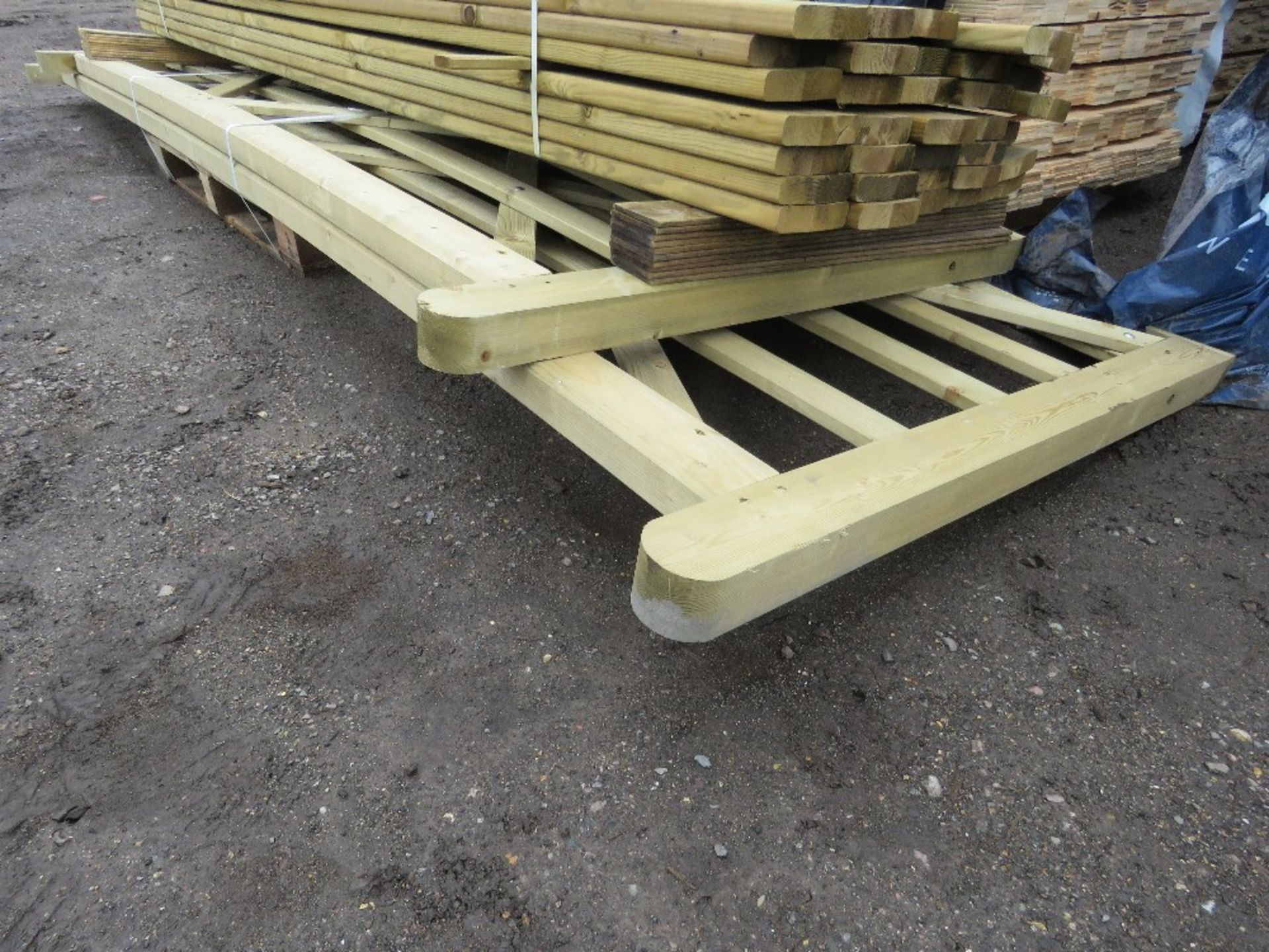 2 X WOODEN FIELD GATES: 3.3M AND 4.2M LENGTH APPROX. - Image 2 of 4