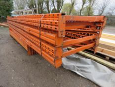 PALLET RACKING, SOURCED FROM COMPANY LIQUIDATION: 8NO UPRIGHTS (9NO BAYS IN A STRAIGHT RUN) 0.9M WID