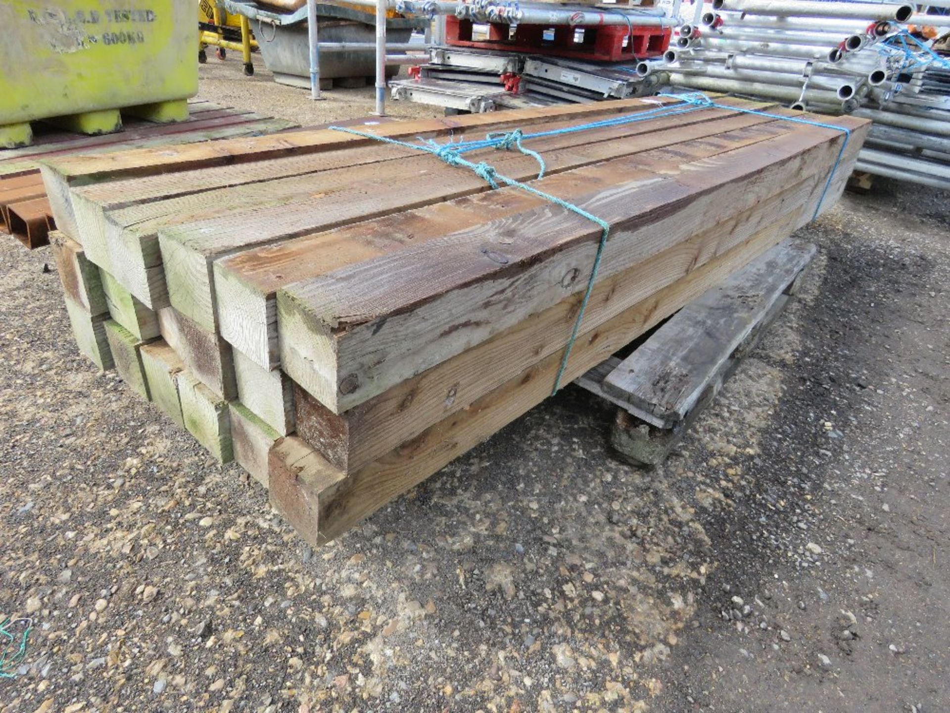 PACK OF TIMBER POSTS: 95MM X 95MM X 2.4M LENGTH APPROX. 18NO IN TOTAL. THIS LOT IS SOLD UNDER THE