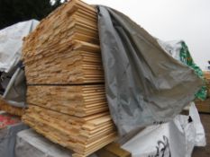 LARGE PACK OF UNTREATED SHIPLAP TIMBER FENCE CLADDING BOARDS: 100MM WIDTH @ 1.73M LENGTH APPROX.