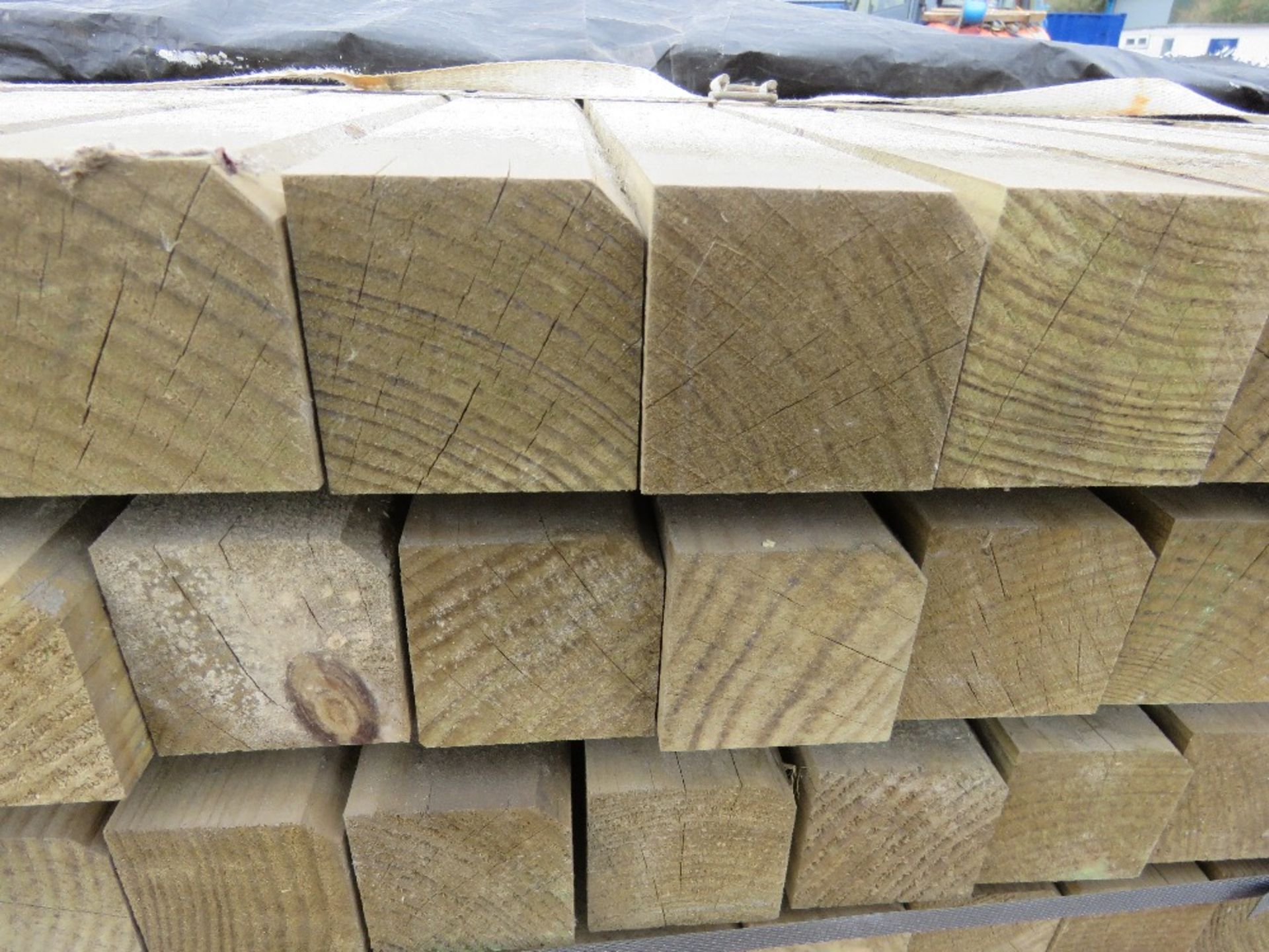 LARGE PACK OF TREATED TIMBER POSTS / BATTENS: 55MM X 55MM @ 1.5M LENGTH APPROX. 180NO IN TOTAL APPRO - Image 3 of 3