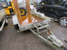 INDESPENSION HEAVY DUTY TWIN AXLED PLANT TRAILER, 1.7M X 3M BED SIZE APPROX. CHEQUER PLATE STEEL FLO