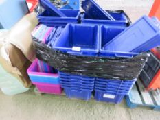 PALLET OF ASSORTED PLASTIC STORAGE BOXES, 56NO APPROX IN TOTAL.