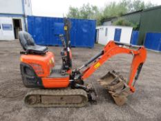 KUBOTA K008-3 MICRO EXCAVATOR, YEAR 2018 BUILD WITH EXPANDING TRACKS. 1553 REC HOURS. SN:JKUU0081K01