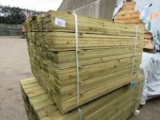 LARGE PACK OF PRESSURE TREATED FEATHER EDGE FENCE CLADDING TIMBER BOARDS: 1.20M LENGTH X 100MM WIDTH