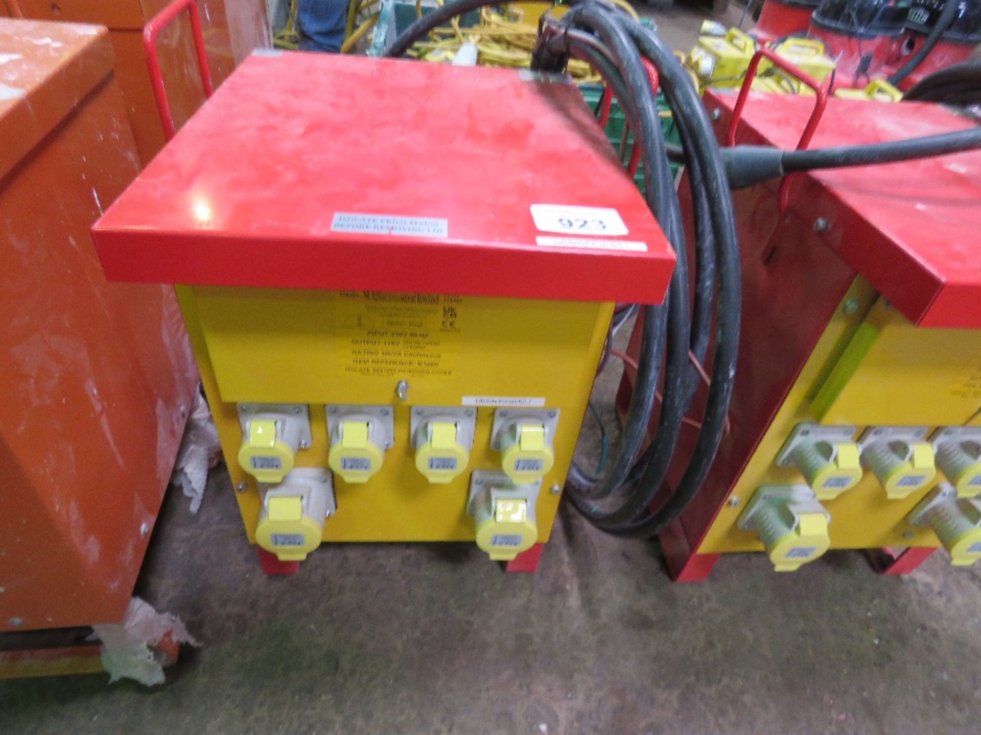 10KVA SITE TRANSFORMER, RED, 240VOLT INPUT, 110VOLT OUTPUT. SOURCED FROM COMPANY LIQUIDATION. THIS