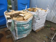 2 X LARGE BULK BAGS OF FIRE WOOD LOGS, MAINLY SILVER BIRCH. THIS LOT IS SOLD UNDER THE AUCTIONEE
