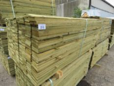 LARGE PACK OF PRESSURE TREATED FEATHER EDGE FENCE CLADDING TIMBER BOARDS: 1.65M LENGTH X 100MM WIDTH