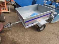 FRANC SMALL SIZED CAMPING TRAILER WITH COVER AND SPARE WHEEL. 1M X 1.3M APPROX. THIS LOT IS SOLD