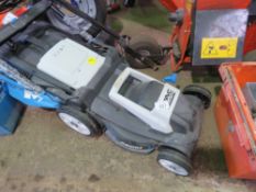 MACALISTER 240VOLT POWERED LAWNMOWER WITH COLLECTOR, 42CM WIDTH, APPEARS LITTLE USED. THIS LOT IS