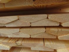 LARGE PACK OF UNTREATED TIMBER LOUVRE PANEL TOPS, PROFILED, 1.8M LENGTH APPROX.