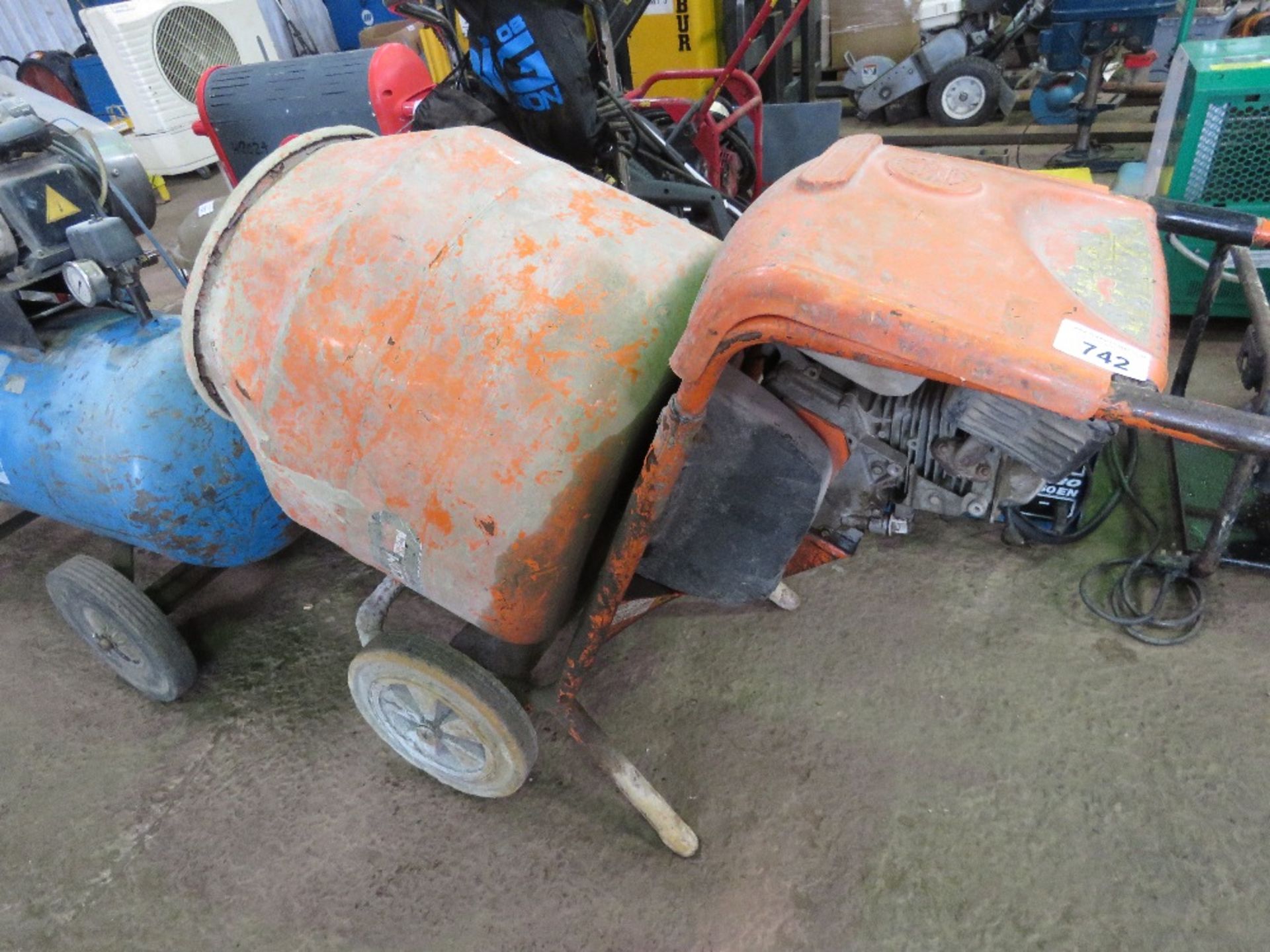 BELLE PETROL ENGINED CEMENT MIXER.