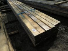 BUNDLE OF 4" X 2" TIMBERS , MAJORITY 4.8M LENGTH APPROX, 42NO PIECES IN TOTAL APPROX. THIS LOT IS