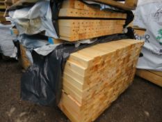 LARGE PACK OF GROOVED TIMBER FENCE PANEL SIDE RAILS, UNTREATED, 1.83M LENGTH X 70MM X 50MM APPROX.