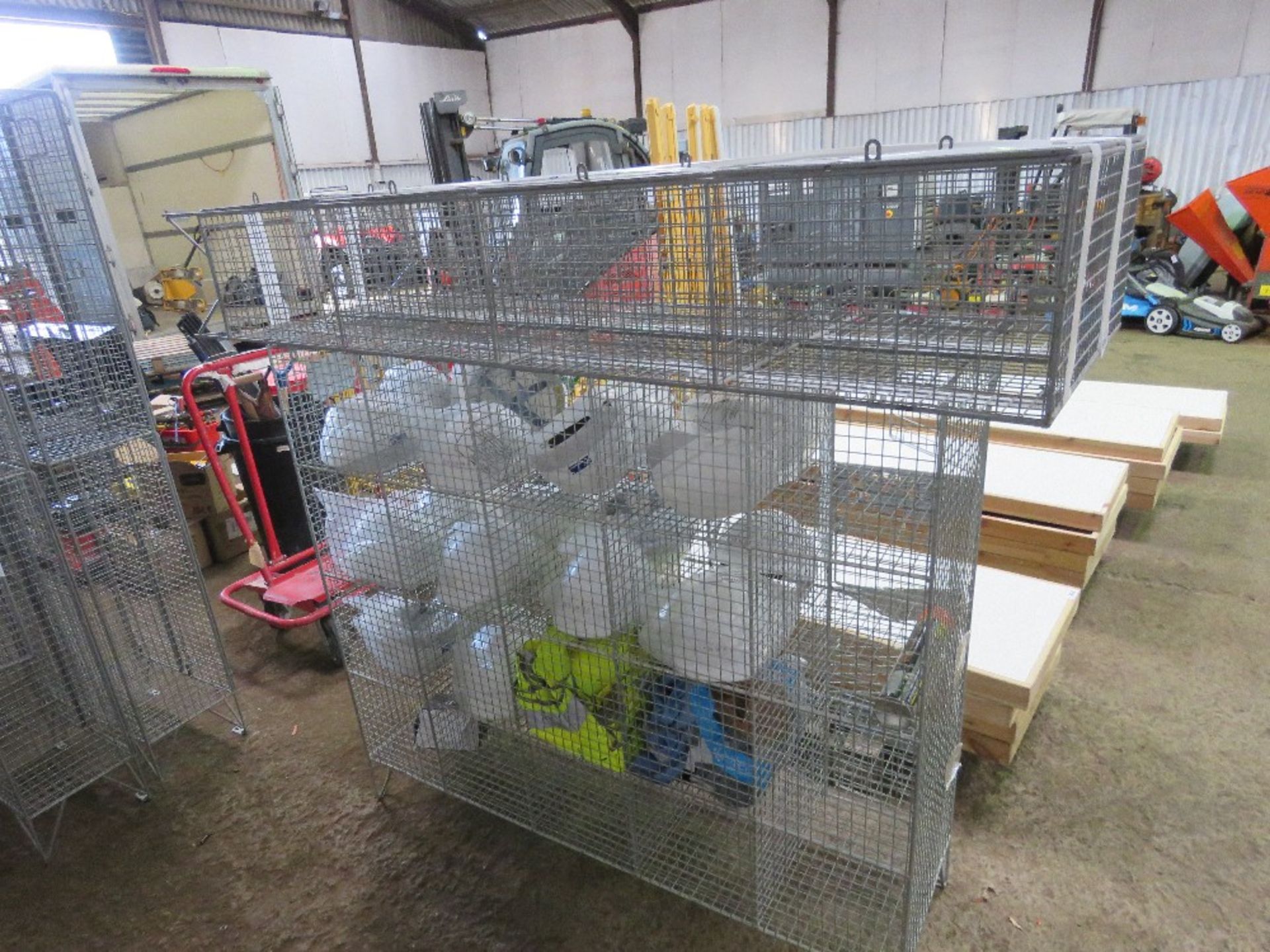 2 X MESH CAGE LOCKERS WITH CONTENTS. SOURCED FROM COMPANY LIQUIDATION. THIS LOT IS SOLD UNDER THE - Image 2 of 3