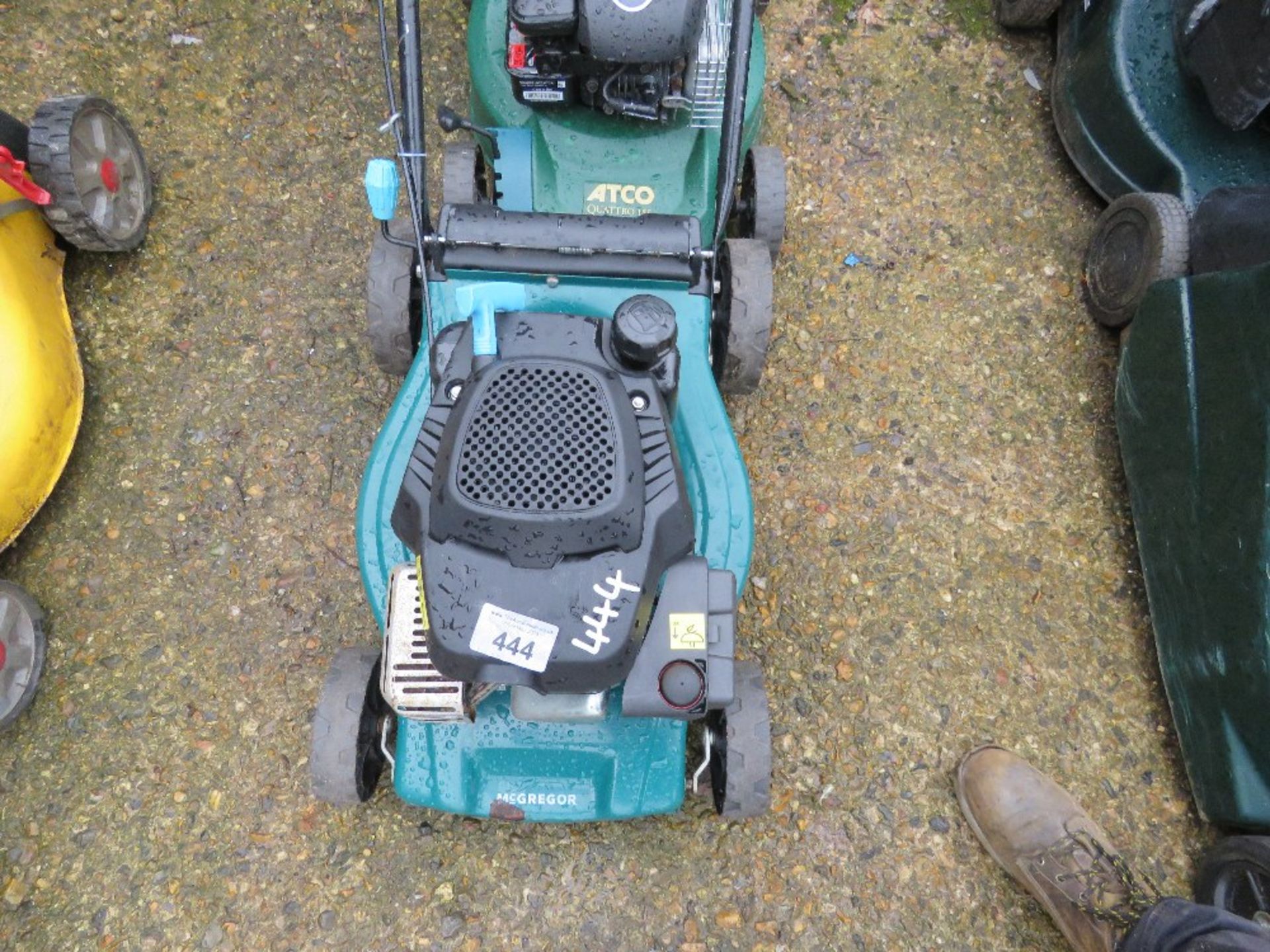 McGREGOR PETROL ENGINED LAWNMOWER, NO COLLECTOR/BAG. THIS LOT IS SOLD UNDER THE AUCTIONEERS MARGI