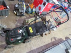 WEBB PETROL MOWER WITH A COLLECTOR. THIS LOT IS SOLD UNDER THE AUCTIONEERS MARGIN SCHEME, THEREFORE