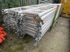 STILLAGE CONTAINING 24NO ALUMINIUM LATTICE BEAM SCAFFOLD SUPPORTS, 450MM WIDTH X 2.5M LENGTH APPROX.