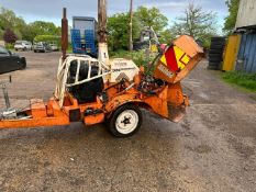 GANDINI 08MTS TRAILER CHIPPER, 8" CAPACITY, VM DIESEL ENGINE. WHEN TESTED WAS SEEN TO RUN AND BLADES