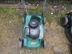 ATCO PETROL ENGINED LAWNMOWER, NO COLLECTOR/BAG. THIS LOT IS SOLD UNDER THE AUCTIONEERS MARGIN SC