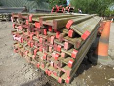 STACK OF TIMBER "I" BEAM FORMWORK SUPPORTS, 2METRE LENGTH, 20CM X 8CM APPROX: 60NO IN TOTAL APPROX.