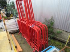 8NO RED METAL PEDESTRIAN BARRIER GATES.