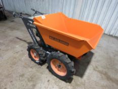 PETROL ENGINED POWER BARROW, UNUSED. WHEN TESTED WAS SEEN TO RUN AND DRIVE.