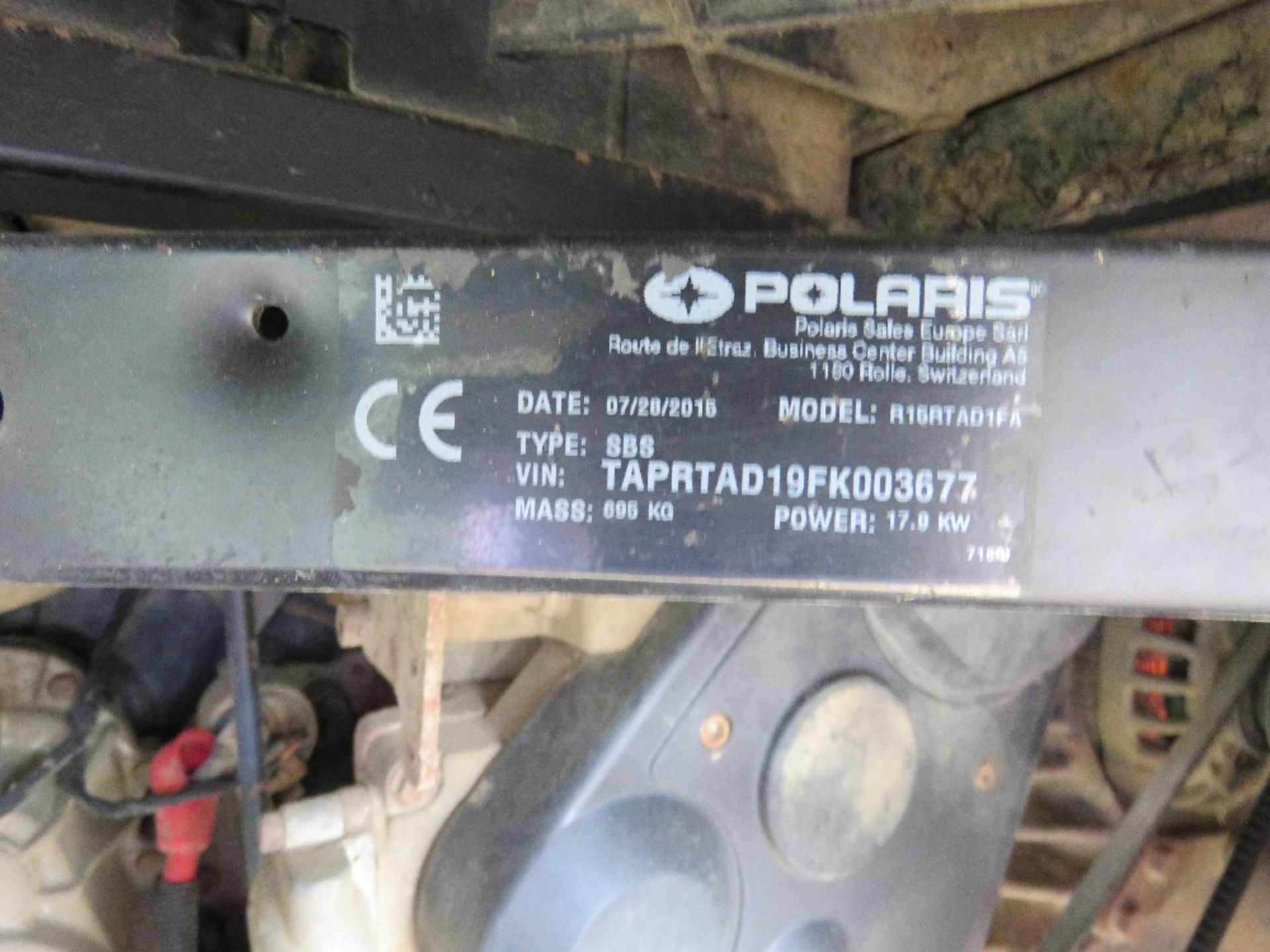 POLARIS RANGER DIESEL RTV REG:EU65 CLO. WHEN TESTED WAS SEEN TO DRIVE, STEER AND BRAKE......REQUIRES - Image 8 of 9