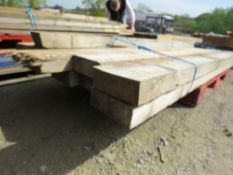 11NO PIECES OF 190MM X 70MM TIMBER POSTS, MANINLY 2.4M LENGTH APPROX. THIS LOT IS SOLD UNDER THE