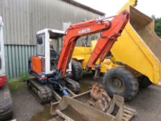 KUBOTA KX61 RUBBER TRACKED EXCAVATOR WITH A SET OF 4NO BUCKETS. SN:KX61-55528. RECON HEAD FITTED ABO