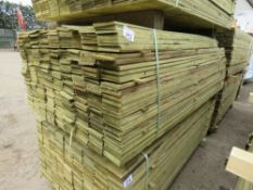 LARGE PACK OF PRESSURE TREATED FEATHER EDGE FENCE CLADDING TIMBER BOARDS: 1.80M LENGTH X 100MM WIDTH