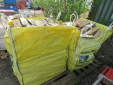 2NO YELLOW BULK BAGS OF FIREWOOD LOGS, MAINLY SILVER BIRCH.(BAGS APPEAR LARGER THAN OTHERS) THIS