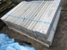 PALLET CONTAINING APPROXIMATELY 45NO BULL NOSE EDGING KERBS, 3FT X 6" X 2" APPROX.