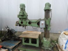 KITCHEN AND WADE RADIAL ARM DRILL, WORKING WHEN RECENTLY REMOVED FROM WORKSHOP. (WEIGHT 3-3.5TONNES
