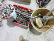 2 X BUCKETS PLUS A BOX OF SPANNERS AND TOOLS. THIS LOT IS SOLD UNDER THE AUCTIONEERS MARGIN SCHEM